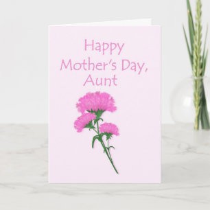 Happy Mother's Day Aunt Pink Carnations Card
