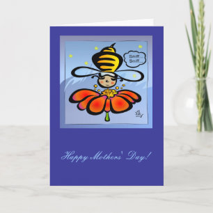 Happy Mothers' Day Bee Sniff card