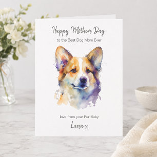 Happy Mother's Day Best Corgi Dog Mum Personalised Holiday Card