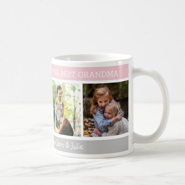 Happy Mother's Day Best Grandma  4 Photo Collage Coffee Mug (Right)