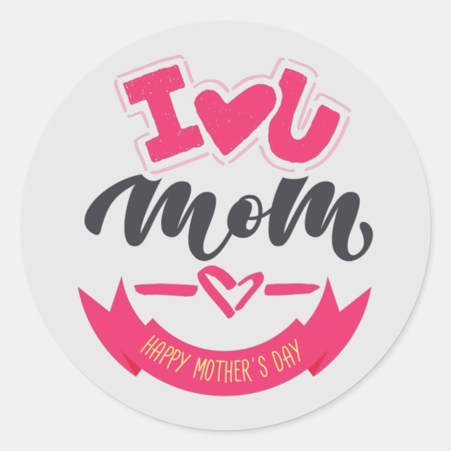 Happy Mothers Day Best Mother Ever  Classic Round Sticker (Front)