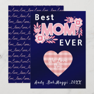 Happy Mother's Day  Best Mum Ever Personalised  Holiday Card