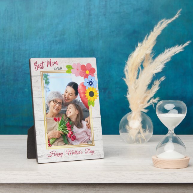 Happy Mother's Day, Best Mum ever  Plaque (Side)