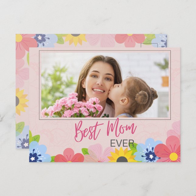Happy Mother's Day, Best Mum ever Postcard (Front/Back)