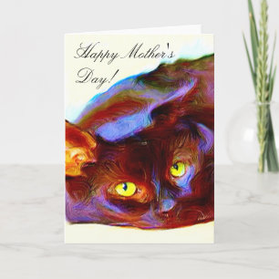 Happy Mother's Day Black Cat greeting card