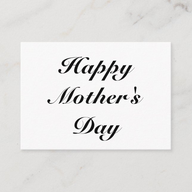 Happy Mother's Day black classic script elegant Advice Card (Front)
