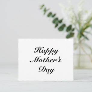 Happy Mother's Day black elegant classic script Postcard