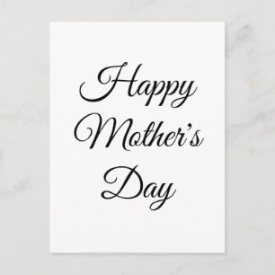 Happy Mother's Day, black white elegant classic Postcard