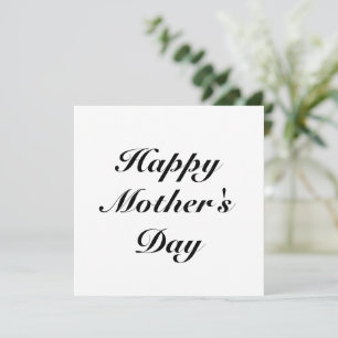Happy Mother's Day black white script elegant Card