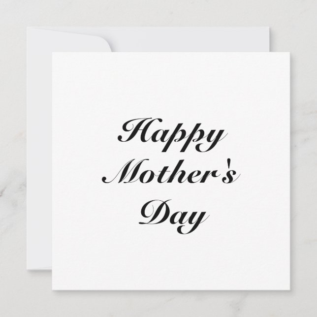 Happy Mother's Day black white script elegant  Card (Front)