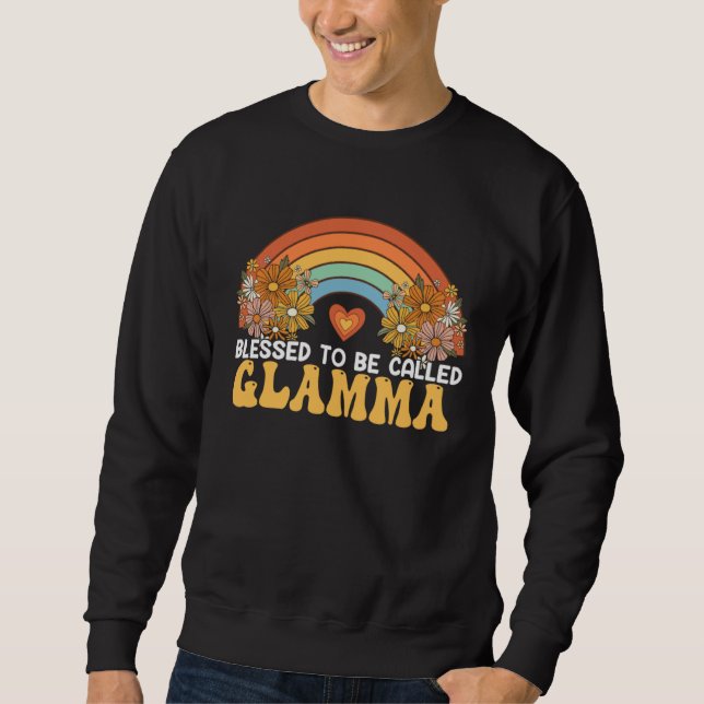 Happy Mothers Day Blessed To Be Called Glamma Rain Sweatshirt (Front)
