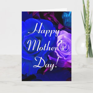 Happy Mother's Day Blue Purple Rose I Card