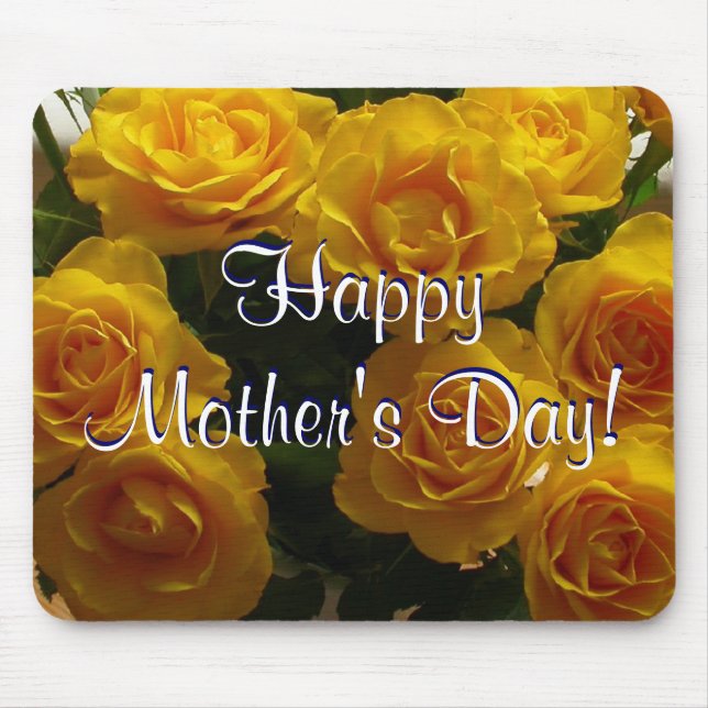 Happy Mother's Day Blue Tulips Mouse Pad (Front)