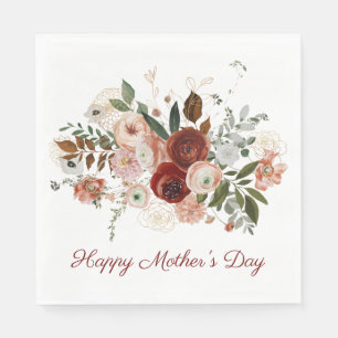 Happy Mother's Day Blush Pink Elegant Floral Napkin