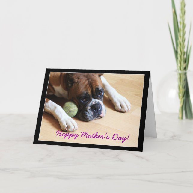 Happy Mother's Day Boxer Dog Greeting Card (Front)