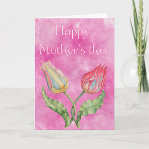 Happy Mother's Day Bright Red and Yellow Tulips Card