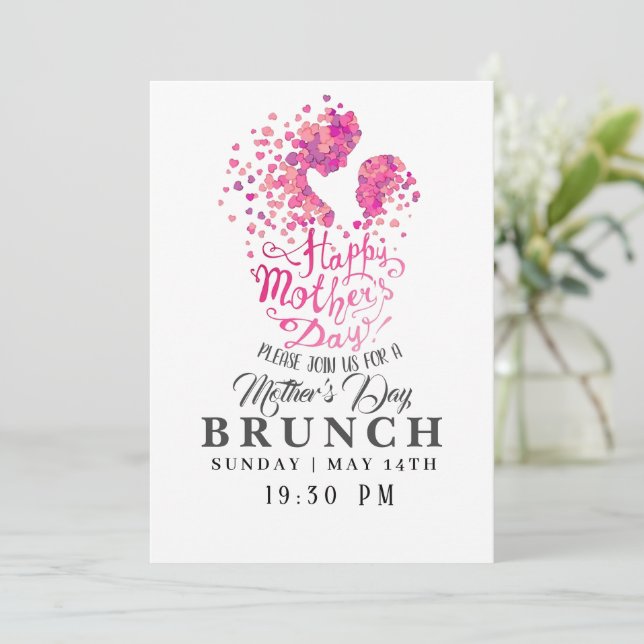 Happy Mother's Day Brunch Invitation (Standing Front)