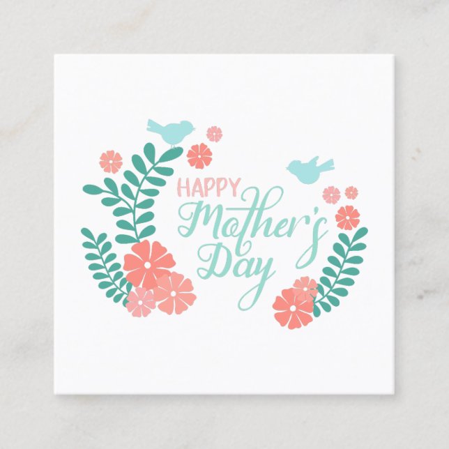 Happy mother's day calligraphy text in floral desi enclosure card (Front)