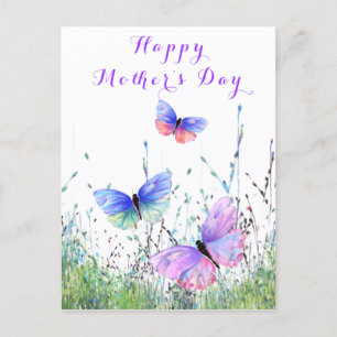 Happy Mother's Day Card Butterflies Flying Spring