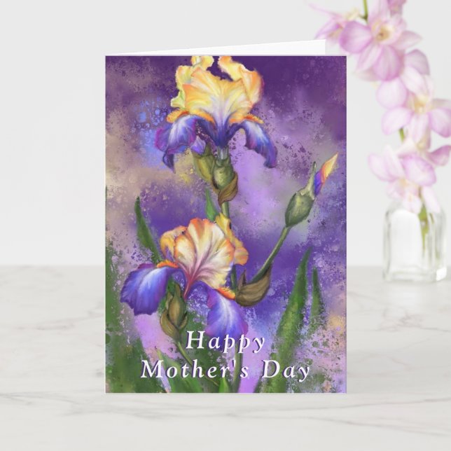 Happy Mother's Day Card Iris Flowers Irises (Orchid)