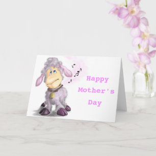 Happy Mother's Day Card Little Lamb with Bell