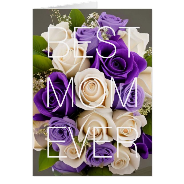 Happy Mother's Day Card Purple Roses Floral (Front)