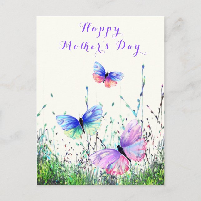 Happy Mother's Day Card Spring Butterflies (Front)