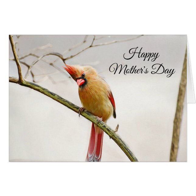Happy Mother's Day Cardinal Card (Front Horizontal)