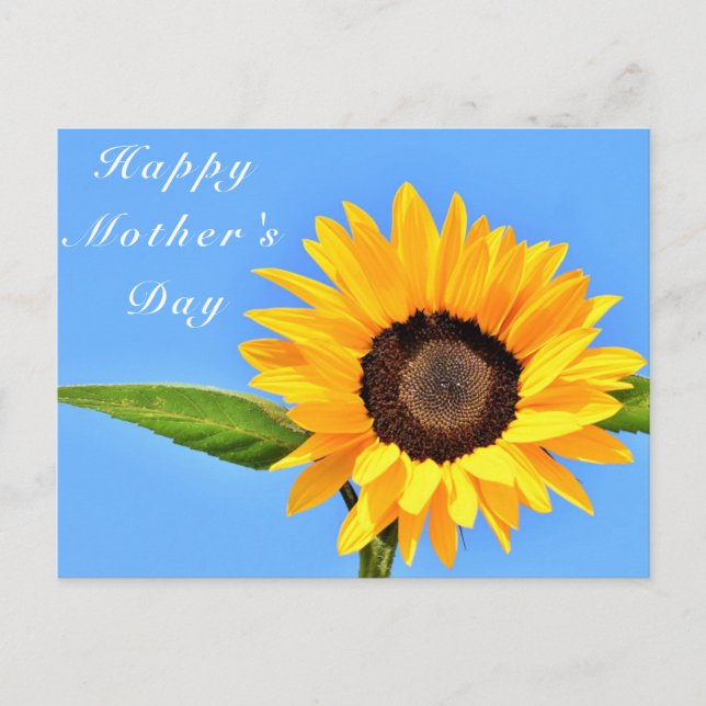 Happy Mother's Day Cards with Sunflower on Sky (Front)