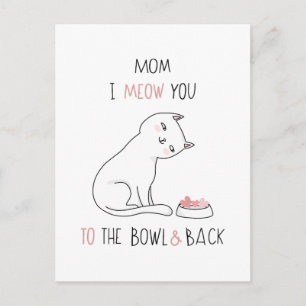 Happy Mother's Day Cat Mum to the Moon and back Postcard