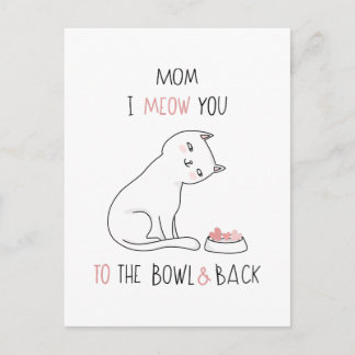 Happy Mother's Day Cat Mum to the Moon and back Postcard