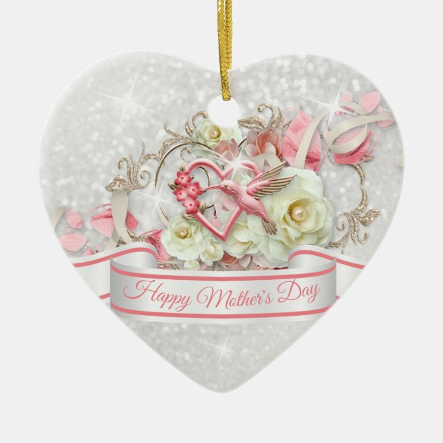 Happy Mother's Day Ceramic Ornament (Front)