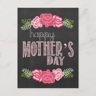 Happy Mother's Day Chalkboard Design Postcard
