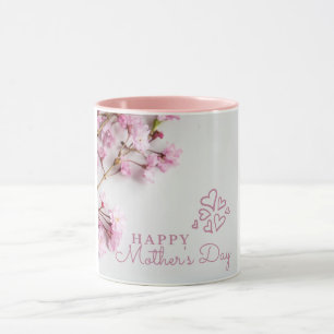 Happy Mother's Day Cherry Blossoms Hearts Mug