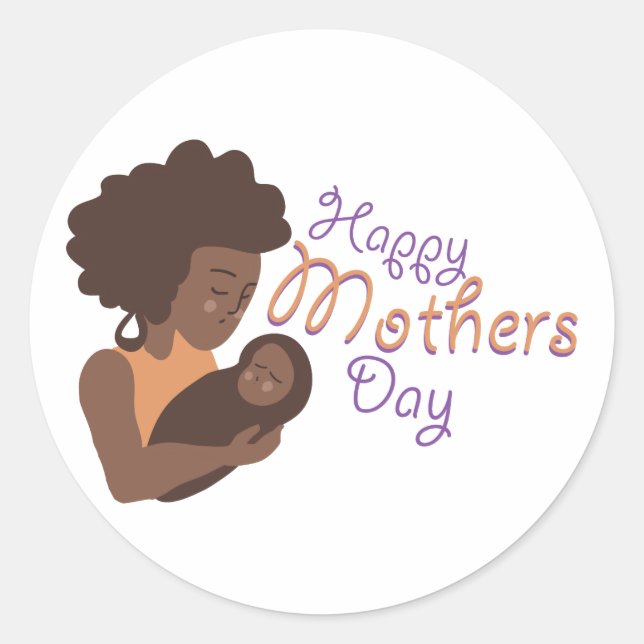 Happy Mother's Day Child Classic Round Sticker (Front)