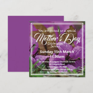 HAPPY MOTHER'S DAY Church Service Event Floral Invitation