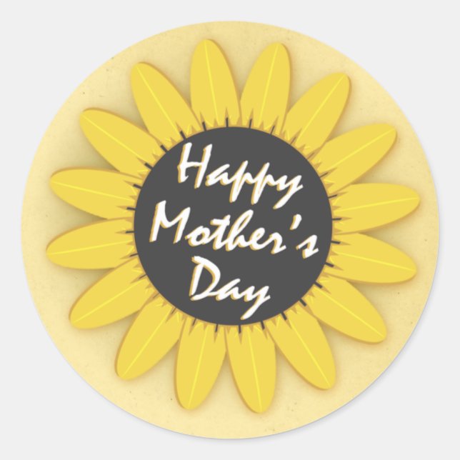 Happy Mother's Day Classic Round Sticker (Front)
