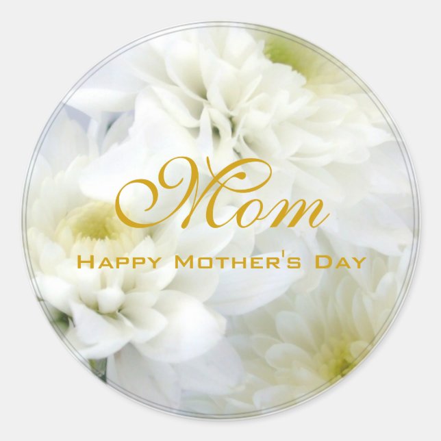 Happy Mother's Day Classic Round Sticker (Front)