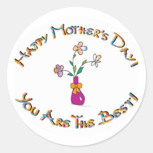 Happy Mothers Day Classic Round Sticker