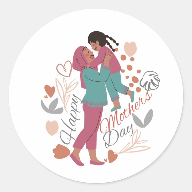 Happy mothers day classic round sticker (Front)