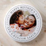 Happy Mother's Day Classic Simple Photo 6 Cm Round Badge<br><div class="desc">This simple and classic design is composed of serif typography and add a custom photo.</div>
