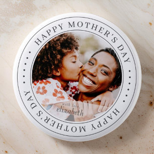 Happy Mother's Day Classic Simple Photo 6 Cm Round Badge