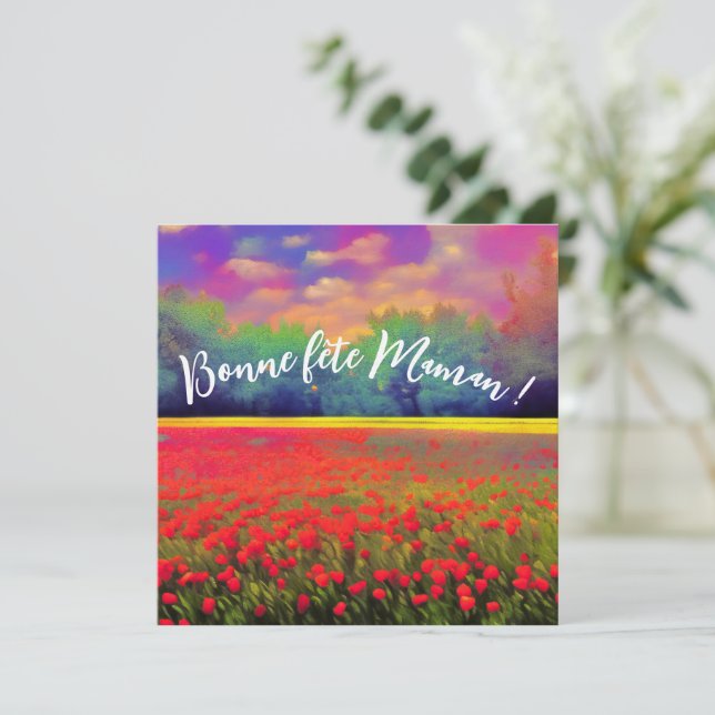 Happy Mother's Day - Colorful countryside landscap Card (Standing Front)