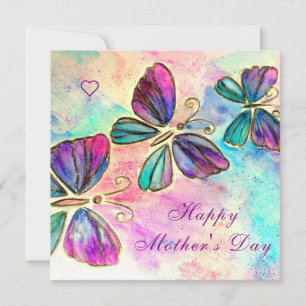 Happy Mother's Day - Colourful Butterflies Flying