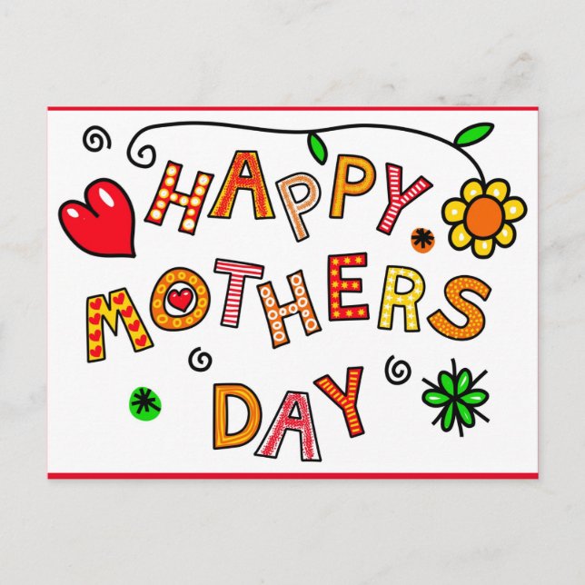 Happy Mother's Day, colourful design, Postcard (Front)