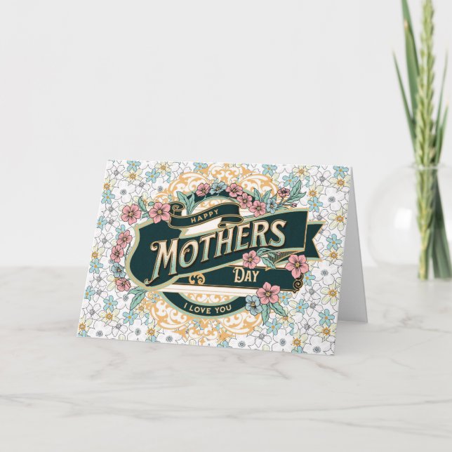 Happy Mother's Day Colourful Floral Flowers Card (Front)