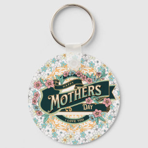 Happy Mother's Day Colourful Floral Flowers Key Ring