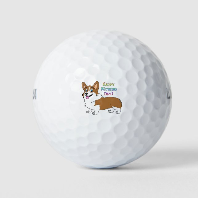 Happy Mother's Day Corgi Golf Balls (Front)