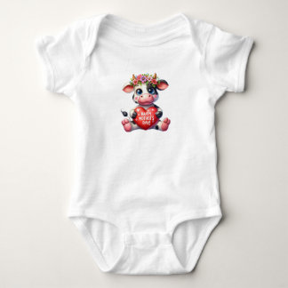 Happy Mother's Day Cow Baby Bodysuit