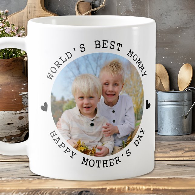 Happy Mother's Day Custom 2 Photo Cute Mummy Coffee Mug (Creator Uploaded)